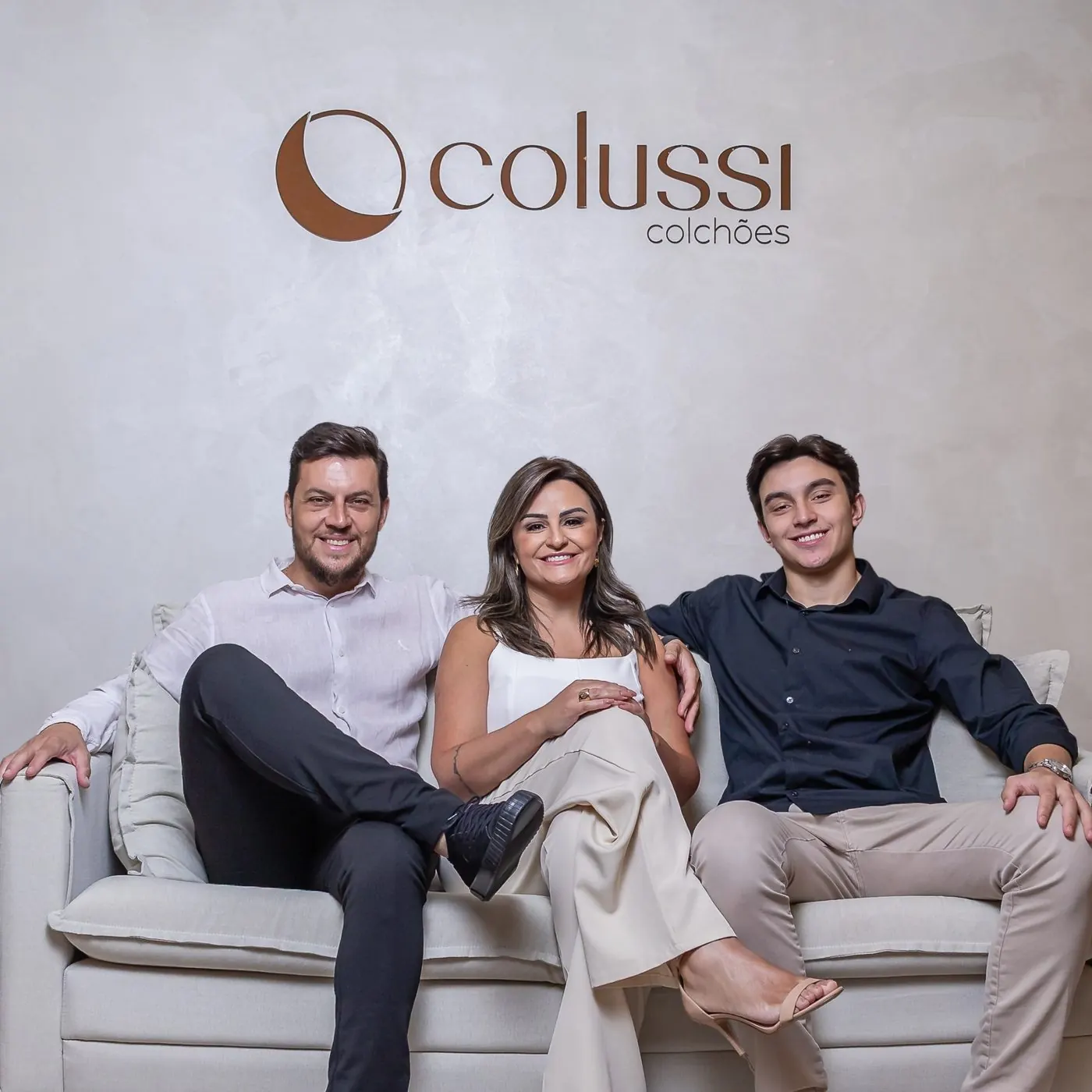 Família Colussi: Guilherme, Fernanda e Matheus